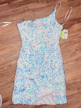 Windsor White Iridescent Sequin Midi Dress